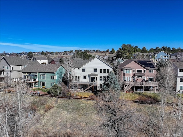 drone / aerial view featuring a residential view