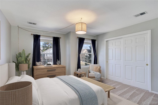 22388 Quail Run Dr, Parker, CO 80138 - bedroom with light carpet, multiple windows, and a closet