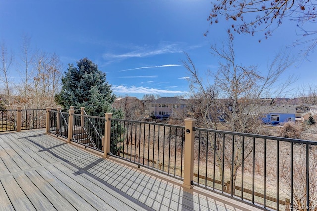 22388 Quail Run Dr, Parker, CO 80138 - wooden deck featuring a residential view