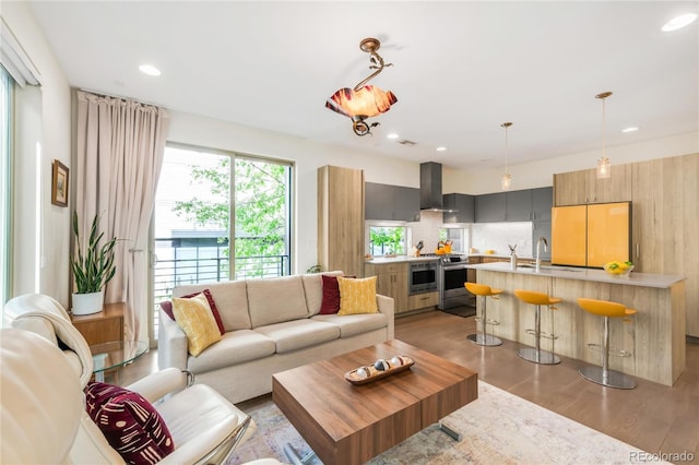 1333 Elati St Unit 1, Denver, CO 80204 - living area featuring recessed lighting and light wood-type flooring
