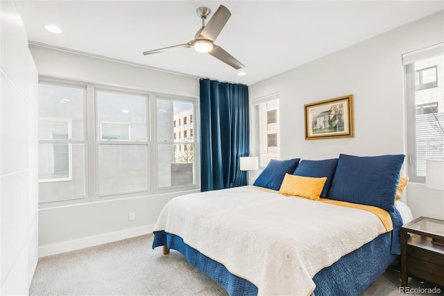 1333 Elati St Unit 1, Denver, CO 80204 - bedroom with carpet floors, ceiling fan, and recessed lighting