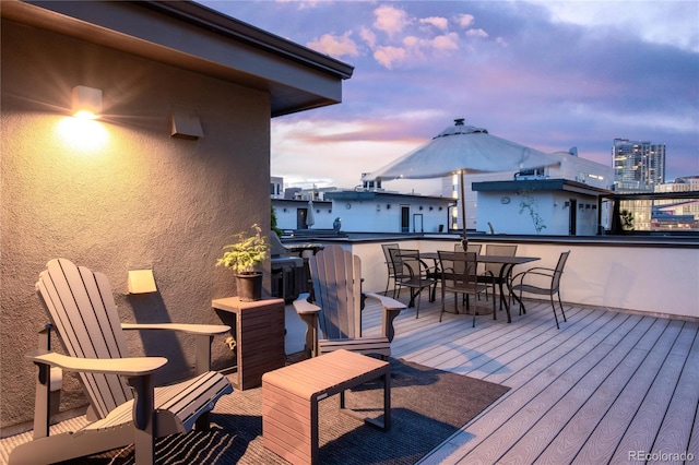1333 Elati St Unit 1, Denver, CO 80204 - wooden deck with outdoor dining space