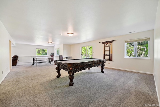 5465 Broadmoor Bliff Dr, Colorado Springs, CO 80904 - recreation room featuring billiards, carpet flooring, and baseboards