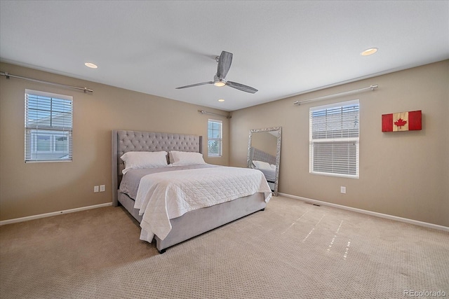 21392 E Stroll Ave, Parker, CO 80138 - bedroom featuring multiple windows, light colored carpet, and recessed lighting