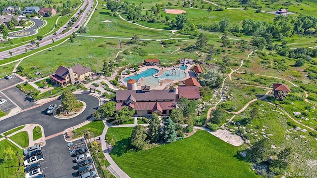 21392 E Stroll Ave, Parker, CO 80138 - aerial view of property and surrounding area with a pool area