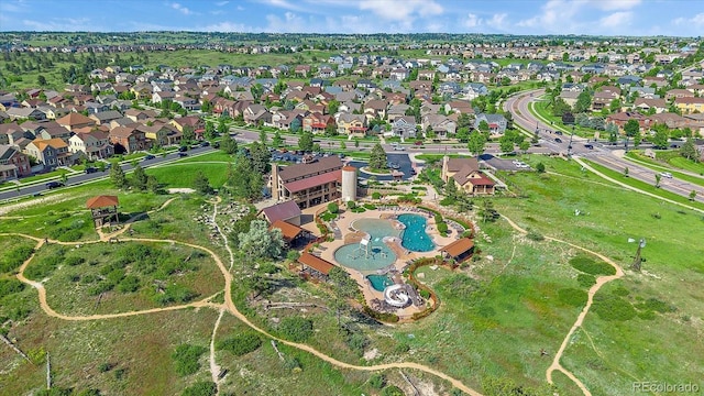 21392 E Stroll Ave, Parker, CO 80138 - aerial view of property's location featuring a pool and nearby suburban area