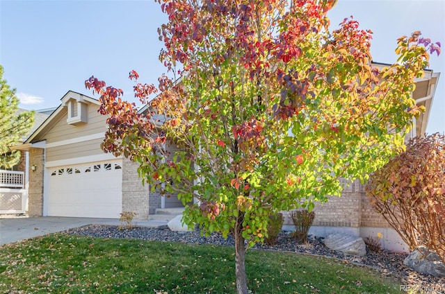 obstructed view of property featuring a front yard