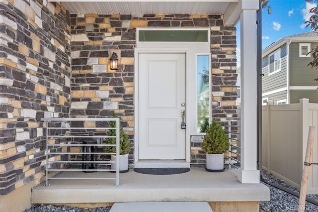 4060 N Rome St, Aurora, CO 80019 - doorway to property with stone siding