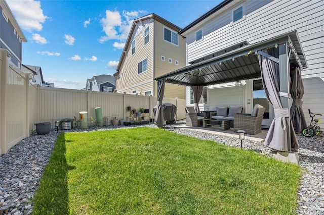 4060 N Rome St, Aurora, CO 80019 - view of yard with outdoor lounge area, a gazebo, and a patio area