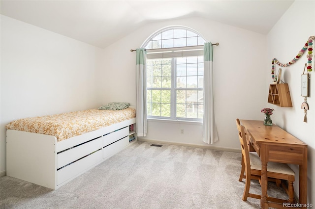 2345 Spotswood Pl, Boulder, CO 80304 - bedroom with multiple windows, carpet, vaulted ceiling, and baseboards