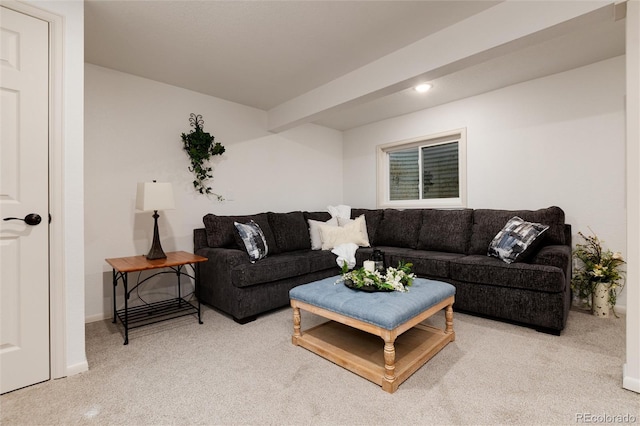 8543 Redstone St, Highlands Ranch, CO 80126 - living area featuring light colored carpet and recessed lighting