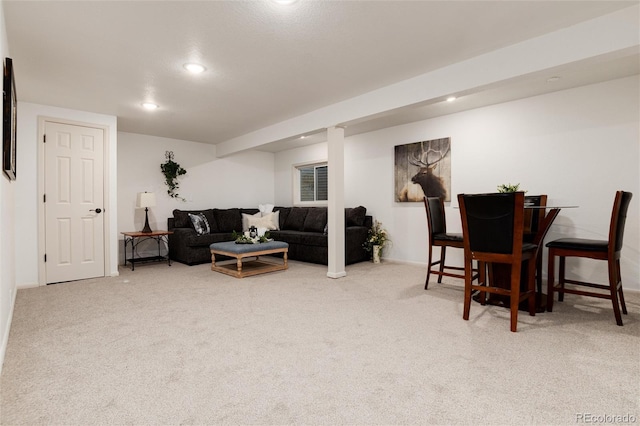 8543 Redstone St, Highlands Ranch, CO 80126 - living room featuring carpet flooring and recessed lighting
