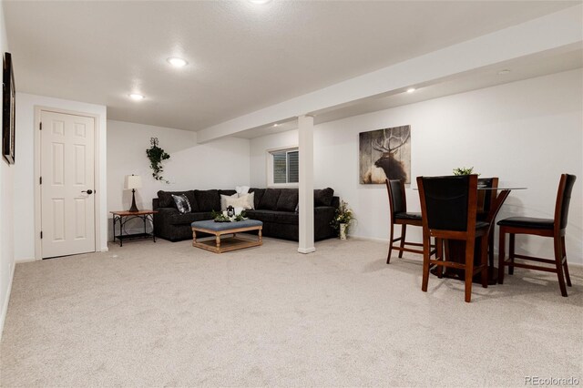8543 Redstone St, Highlands Ranch, CO 80126 - living area featuring carpet and recessed lighting
