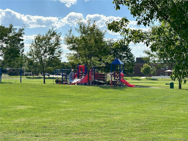 community playground featuring a yard