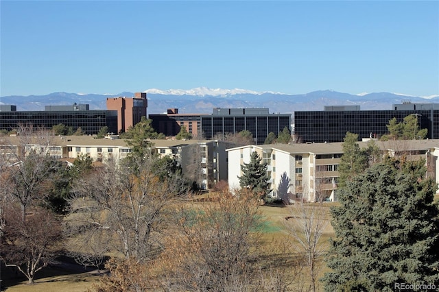 city view with a mountain view