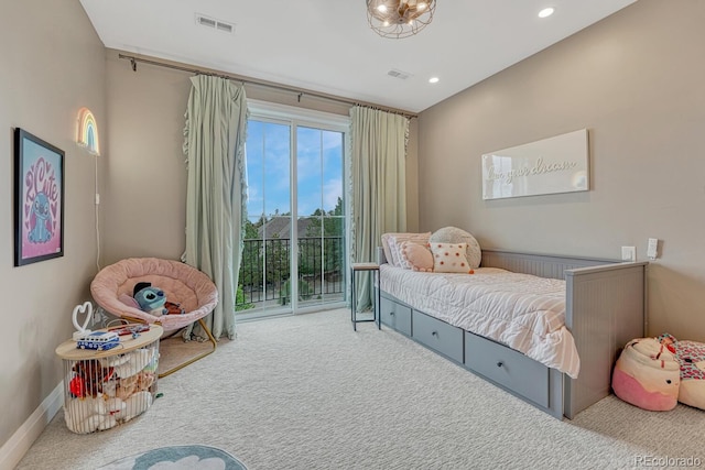 5428 Forest View Rd, Parker, CO 80134 - carpeted bedroom with access to outside, recessed lighting, and baseboards