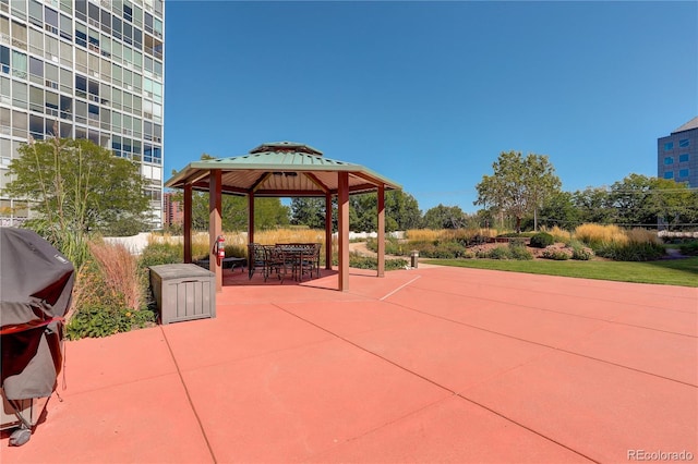 3131 E Alameda Ave Unit 1003, Denver, CO 80209 - view of patio / terrace featuring a gazebo and area for grilling