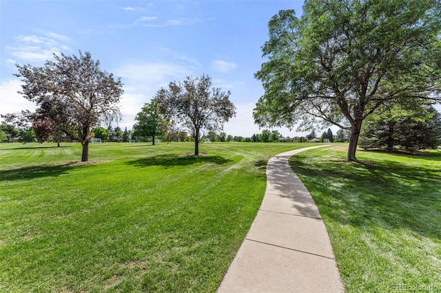 view of home's community featuring a yard