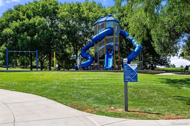 community playground featuring a yard