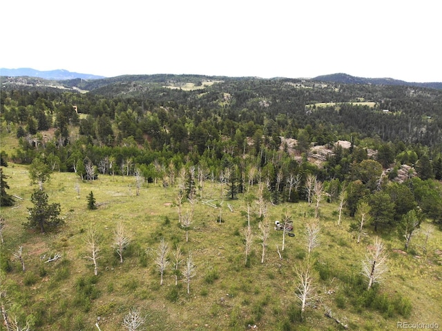 mountain view with a view of trees