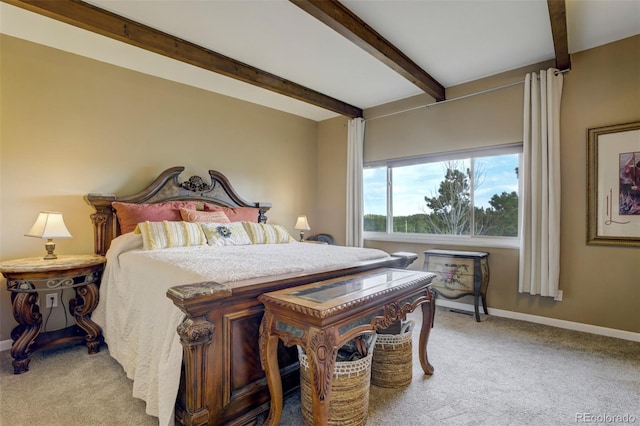 8320 Red Spring Valley Rd, Colorado Springs, CO 80919 - bedroom featuring carpet flooring, beam ceiling, and baseboards