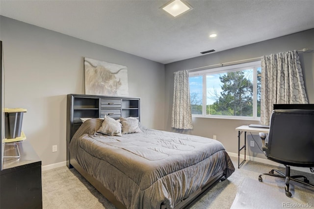 8320 Red Spring Valley Rd, Colorado Springs, CO 80919 - bedroom with baseboards, carpet flooring, an office area, and recessed lighting