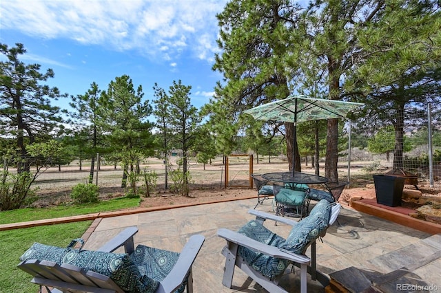 8320 Red Spring Valley Rd, Colorado Springs, CO 80919 - view of patio featuring outdoor dining space and fence