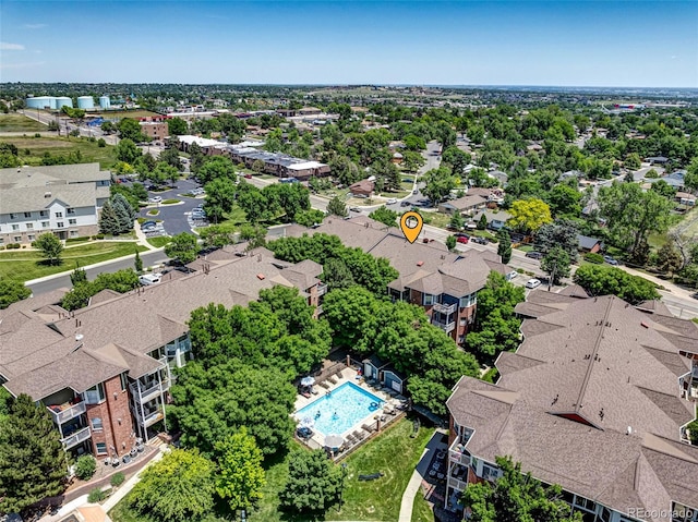 2428 W 82nd Pl Unit 1D, Westminster, CO 80031 - aerial perspective of suburban area featuring a pool area