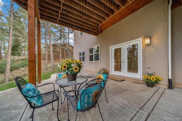 exterior space featuring french doors