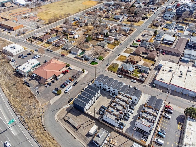 drone / aerial view with a residential view