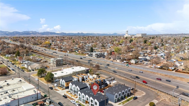 1907 W Elk Pl, Denver, CO 80211 - drone / aerial view of a major roadway and a mountainous background