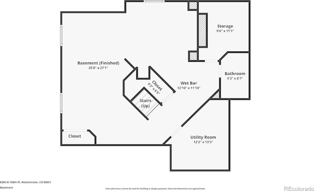 8286 W 108th Pl, Westminster, CO 80021 - view of floor plan / room layout