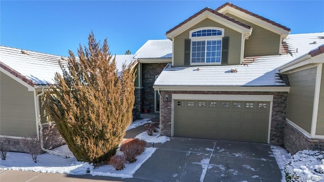 view of front of house with a garage