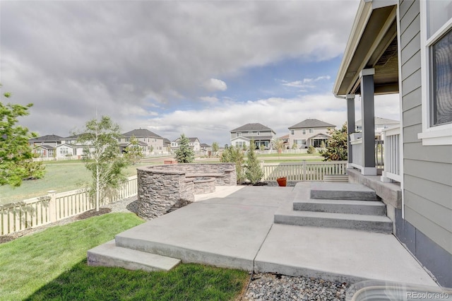 view of patio / terrace featuring a residential view