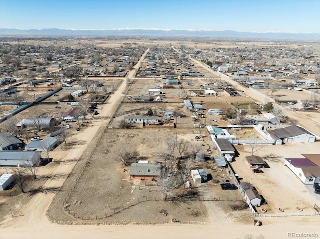 bird's eye view featuring view of desert and a mountain view