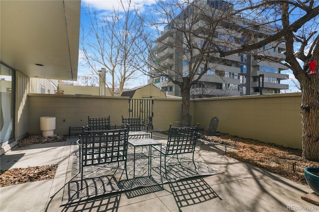 view of patio with fence