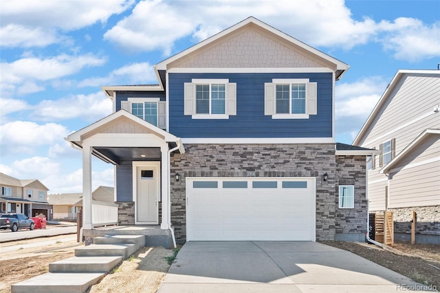 craftsman-style house featuring a garage