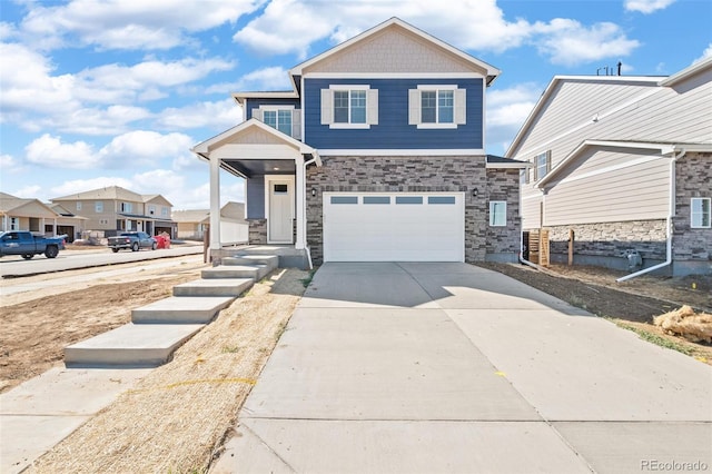 view of front facade with a garage