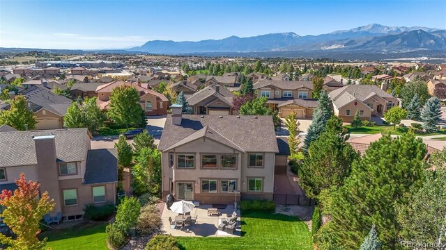 drone / aerial view with a mountain view