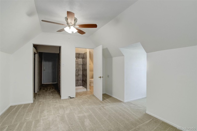 4032 Lipan St, Denver, CO 80211 - bonus room featuring vaulted ceiling, carpet flooring, and a ceiling fan