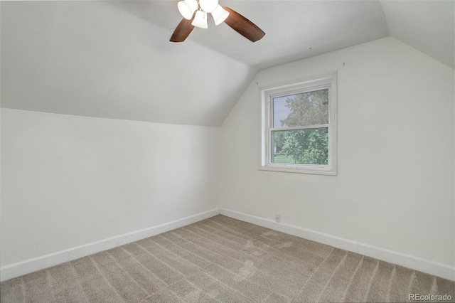 4032 Lipan St, Denver, CO 80211 - additional living space with lofted ceiling, carpet, and ceiling fan