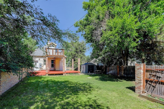 4032 Lipan St, Denver, CO 80211 - fenced backyard featuring a shed and a wooden deck