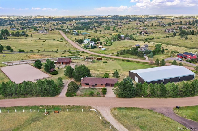 bird's eye view featuring a rural view