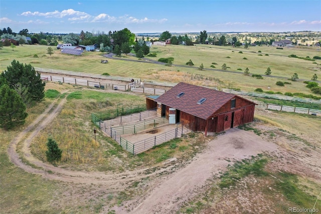 bird's eye view featuring a rural view
