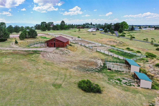 bird's eye view with a rural view
