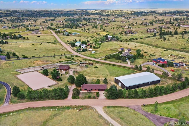 drone / aerial view with a rural view