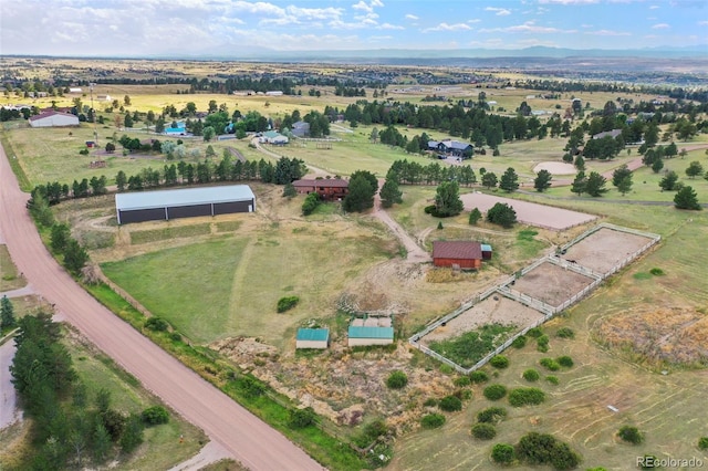 drone / aerial view with a rural view