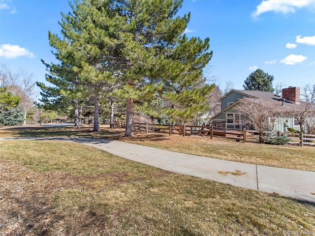 view of yard with fence