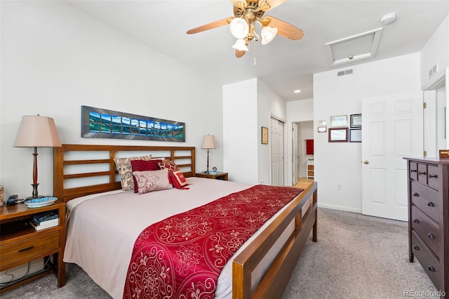 4501 Nelson Rd Unit 2201, Longmont, CO 80503 - bedroom featuring attic access, carpet flooring, and ceiling fan
