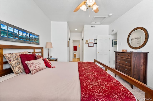 4501 Nelson Rd Unit 2201, Longmont, CO 80503 - carpeted bedroom featuring attic access and ceiling fan